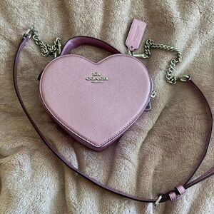 Coach heart crossbody in metallic lilac. NWOT